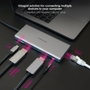 Nanocable Hub USB-C 12 en 1 con HDMI 4K, DisplayPort y PD 100W Gris